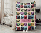 Custom Whale Blanket Personalized Name Ocean Throw Cozy Sea Life Decor Nautical Gift Coastal Home Accent Marine Animal Design