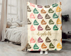 Custom Name Retro Sailing Blanket, Personalized Boat Throw for Nautical Lover Cabin Decor and Cozy Coastal Gifts