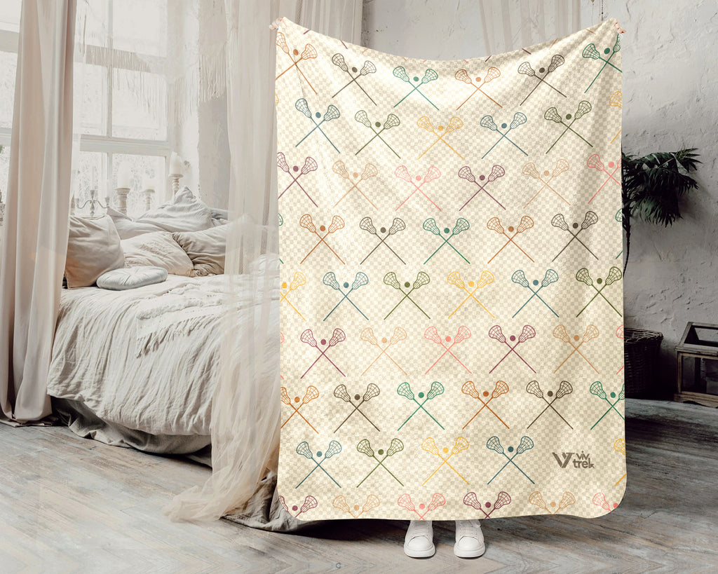 Retro Lacrosse Blanket – Cozy Sports Throw for Players