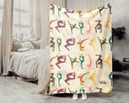 Retro Gymnastics Lover Blanket Cozy Sports Throw for Athletes Soft Artistic Decor Unique Gymnast Gift for Home