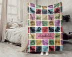 Custom Dinosaur Blanket Personalized Name Retro Dino Throw Cozy Prehistoric Animal Decor Unique Paleontology Gift Home Accent