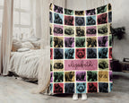 Custom Bear Lover Blanket Personalized Name Retro Wildlife Throw Cozy Rustic Animal Decor Unique Forest Inspired Gift Home Accent