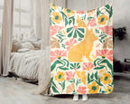 Floral Corgi Blanket – Cozy Cute Dog Lover Throw Gift