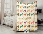 Personalized Border Collie Blanket | Custom Dog Name Throw | Black White Sheepdog Gift for Dog Lovers Home Decor