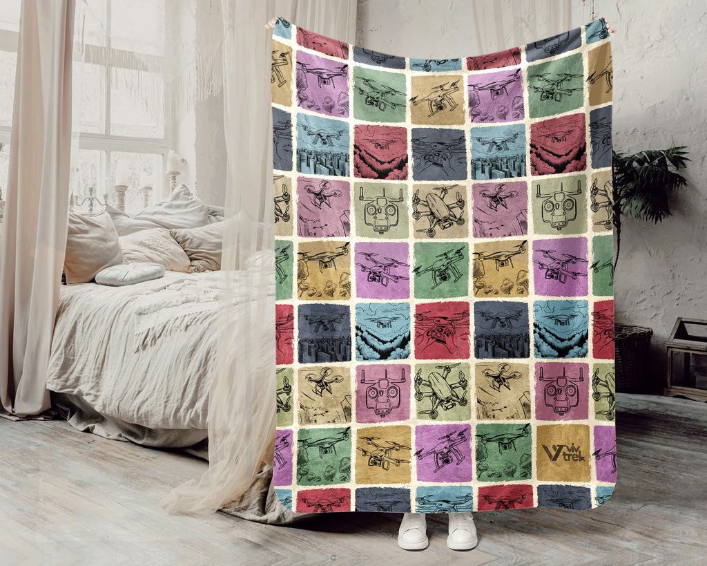 Drone Racing Blanket – Cozy FPV Drone Throw for Aerial Enthusiasts