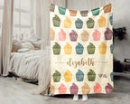 Personalized Baking Lover Blanket Retro Kitchen Throw Cozy Custom Name Gift Soft Cake Bread Maker Decor for Home