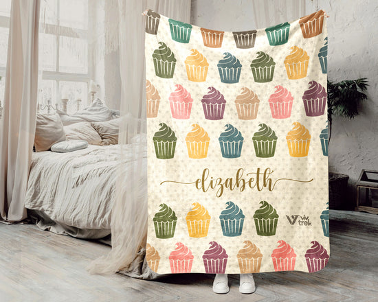 Personalized Baking Lover Blanket Retro Kitchen Throw Cozy Custom Name Gift Soft Cake Bread Maker Decor for Home