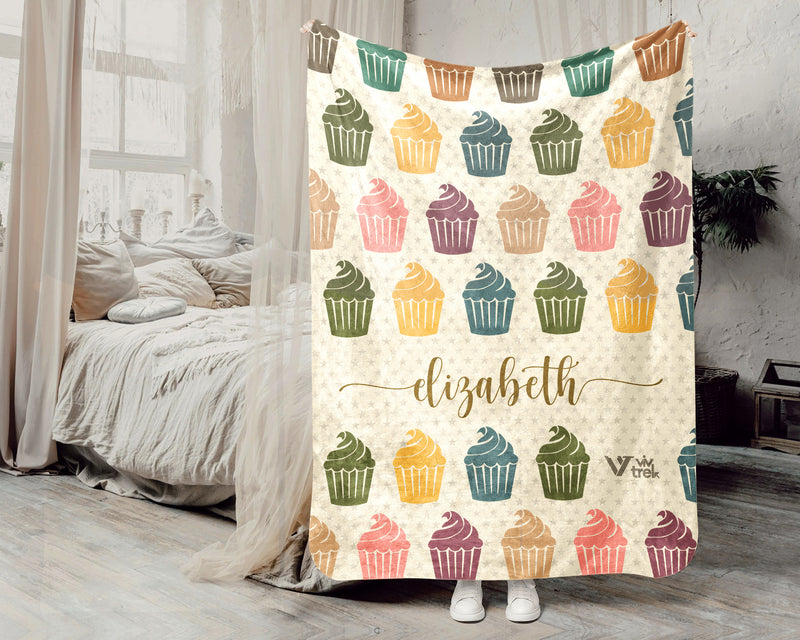 Personalized Baking Lover Blanket Retro Kitchen Throw Cozy Custom Name Gift Soft Cake Bread Maker Decor for Home