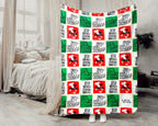 Retro Italy Blanket Throw with Italia Flag Design, Cozy Rome Venice Inspired Decor, Mediterranean Travel Lover Gift Blanket