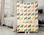 Personalized Belgian Malinois Dog Throw Custom Name Working K9 Retro Breed Design Police Dog Gift Cozy Home Accent for Lovers