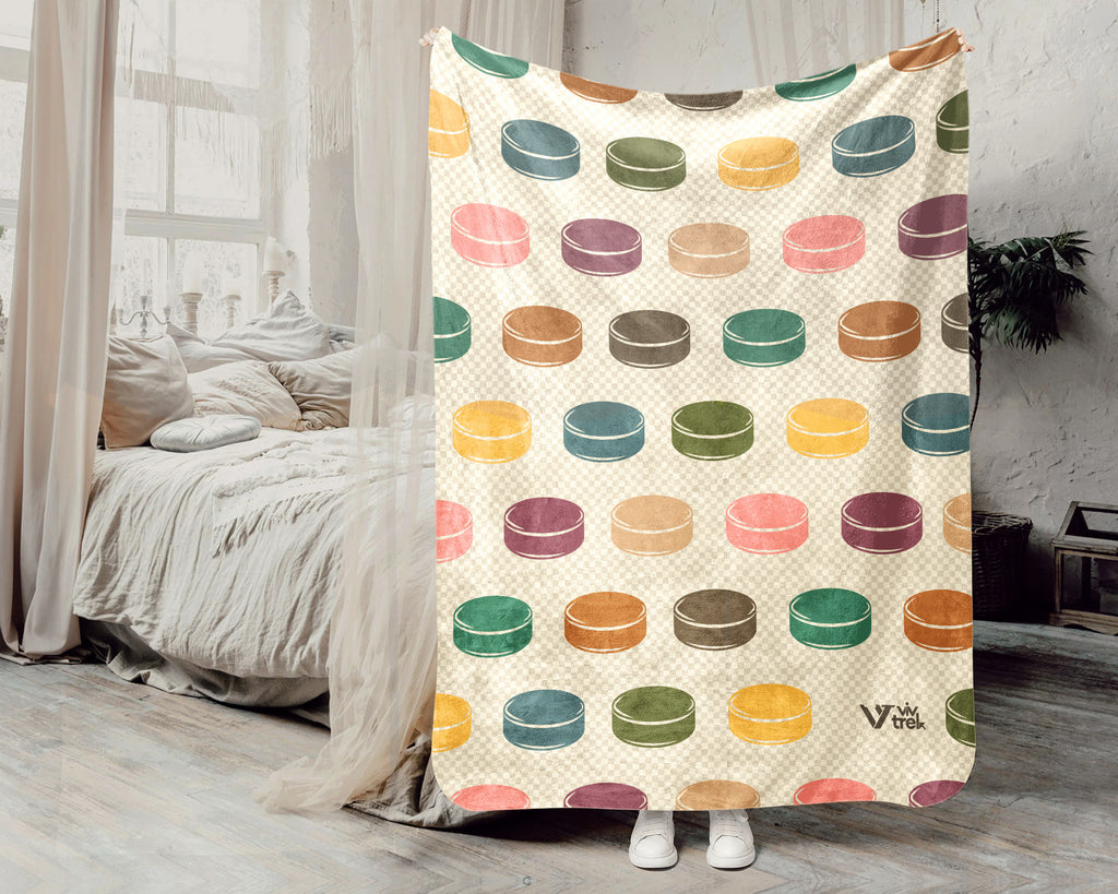 Retro Ice Hockey Blanket – Cozy Throw for Ice Hockey Players & Fans