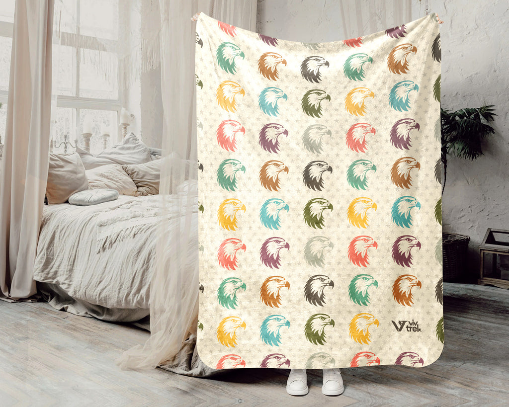 Retro Eagle Throw Blanket – Cozy Wildlife Lover Gift