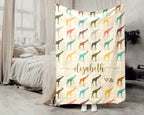 Custom Name Giraffe Throw Blanket – Personalized Wildlife Lover Gift