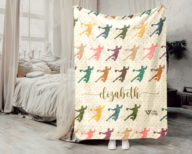 Custom Handball Blanket Personalized Name Sport Throw Cozy Athlete Gift Team Spirit Decor Unique Fan Home Accent