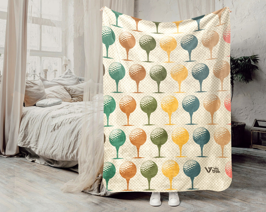 Retro Golf Lover Blanket Cozy Sports Throw for Players Soft Graphic Decor Unique Golfer Gift for Home