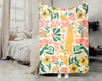 Floral Otter Blanket – Cute Wildflower Cozy Throw Gift