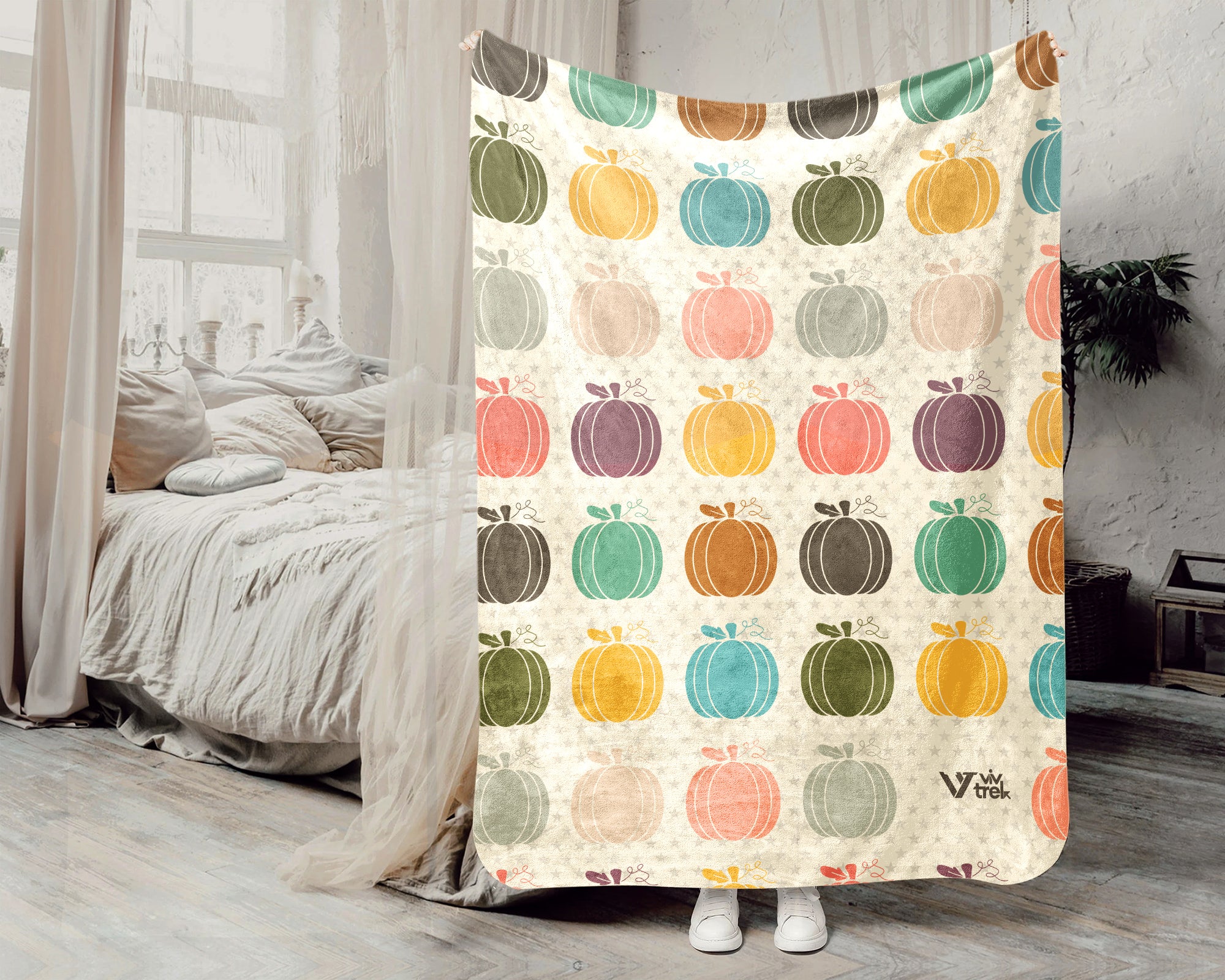 Retro Pumpkin Lover Blanket for Rustic Autumn Decor, Cozy Harvest Throw Gift with Farmhouse Seasonal Style