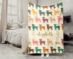 Custom Name Retro Maltese Blanket, Personalized Puppy Throw for Dog Lover Bedroom Decor and Cozy Pet Gift Ideas