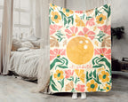 Personalized Bowling Blanket with Custom Name, Cozy Floral Bowling Throw for Kids Teens Adults, Fun Bowler Birthday Christmas Gift