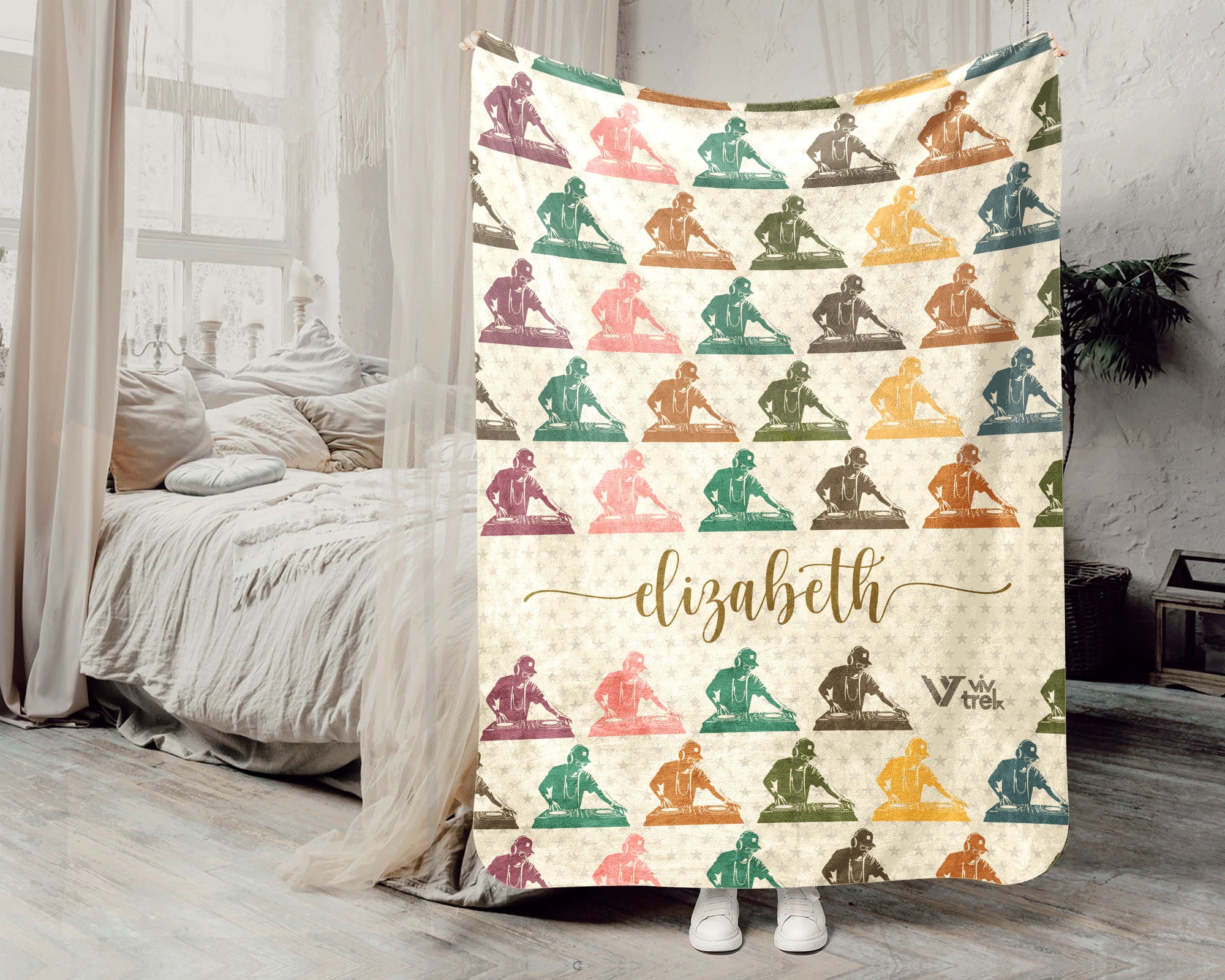 Personalized DJ Throw – Cozy Custom Name Music Blanket