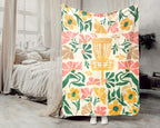 Floral Disc Golf Blanket – Cozy Throw for Disc Golf Fans