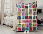 Custom Owl Lover Blanket Personalized Name Retro Bird Throw Cozy Forest Animal Fleece Gift Rustic Wildlife Home Decor Accent Piece