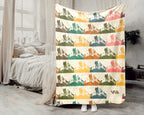 Retro Hiking Lover Blanket, Cozy Outdoor Adventure Throw, Rustic Mountain Decor Gift for Campers and Nature Enthusiasts