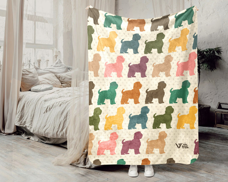 Retro Shih Tzu Dog Blanket Cozy Puppy Throw Cute Pet Fleece Blanket Vintage Style Dog Breed Gift Home Decor Idea