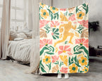 Floral Rugby Player Blanket – Cozy Sports Lover Throw