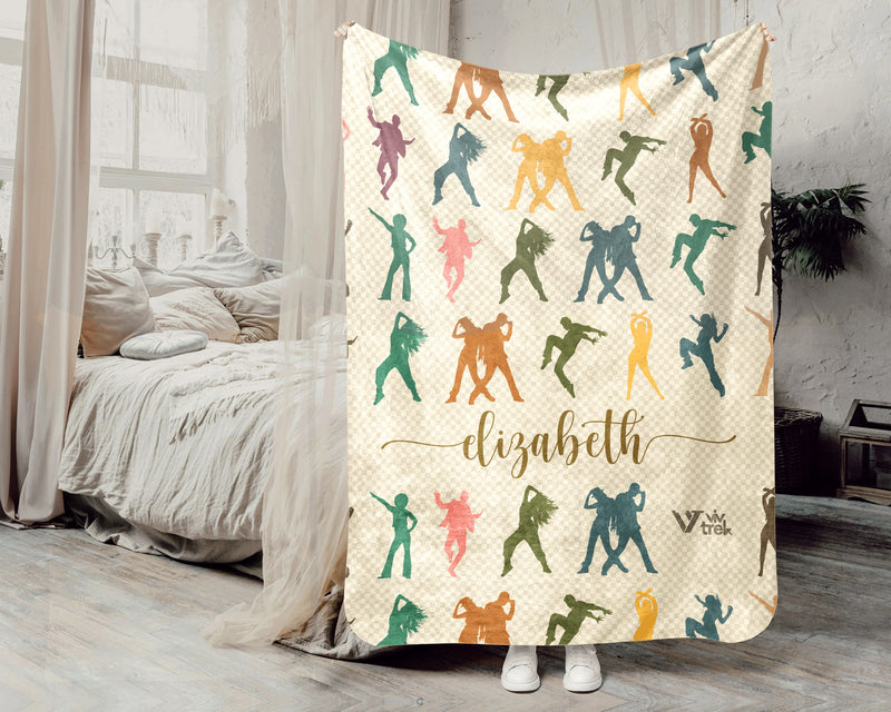 Custom Name Ballet Blanket, Personalized Vintage Dance Throw, Cozy Choreography Gift for Dancers and Performers