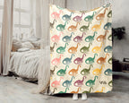 Retro Dinosaur Blanket – Brachiosaurus Cozy Throw Gift