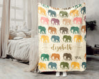 Custom Nane Elephant Blanket – Personalized Cozy Throw for Wildlife Fans