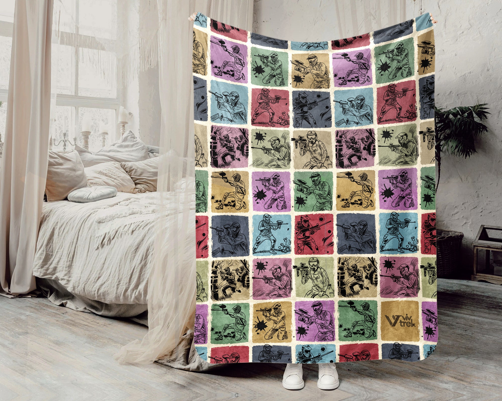 Vintage Paintball Blanket – Cozy Throw for Players & Fans