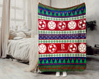 Soccer Christmas Blanket, Personalized Soccer Throw for Boys and Girls, Soccer Lover, Cozy Holiday Gift for Player, Kids Sports Blanket