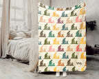 Retro Gardening Throw Cozy Botanical Blanket Soft Nature Decor Unique Gardener Gift for Plant Lovers Home