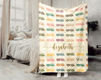 Personalized Fire Truck Throw – Custom Name Cozy Kids Firefighter Blanket