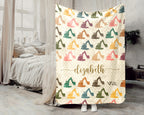 Personalized Construction Equipment Blanket Custom Name, Excavator Truck Throw for Kids Boys, Cozy Builder Gift Decor