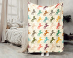 Retro Horse Lover Blanket – Cozy Western Equestrian Throw