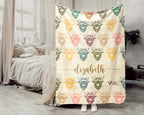 Custom Name Highland Cow Blanket Rustic Animal Throw Cozy Personalized Gift Soft Farmhouse Decor for Cow Lovers Home