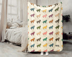 Retro Australian Shepherd Blanket for Pet Lovers, Cozy Blue Red Merle Dog Throw with Rustic Breed Decor Style