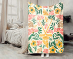 Floral Ice Hockey Blanket – Cozy Sports Fan Throw Gift