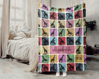 Personalized Giraffe Blanket – Custom Name Cozy Vintage Wildlife Throw