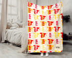 Retro Spain Blanket Throw with España Flag Design, Cozy Barcelona Madrid Inspired Decor, Europe Travel Lover Gift Blanket