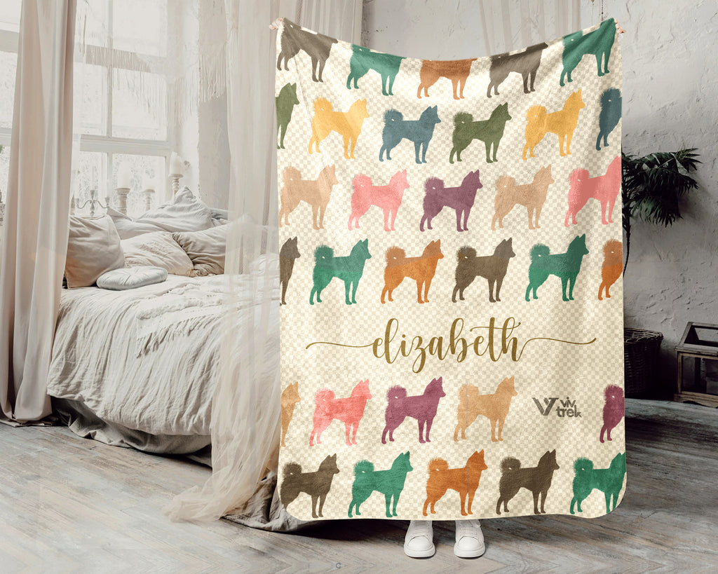 Custom Name Husky Dog Blanket – Personalized Cozy Throw for Pet Lovers