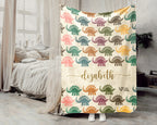 Personalized Stegosaurus Blanket Custom Name Dino Throw Retro Prehistoric Animal Decor Cozy Gift Unique Home Accent