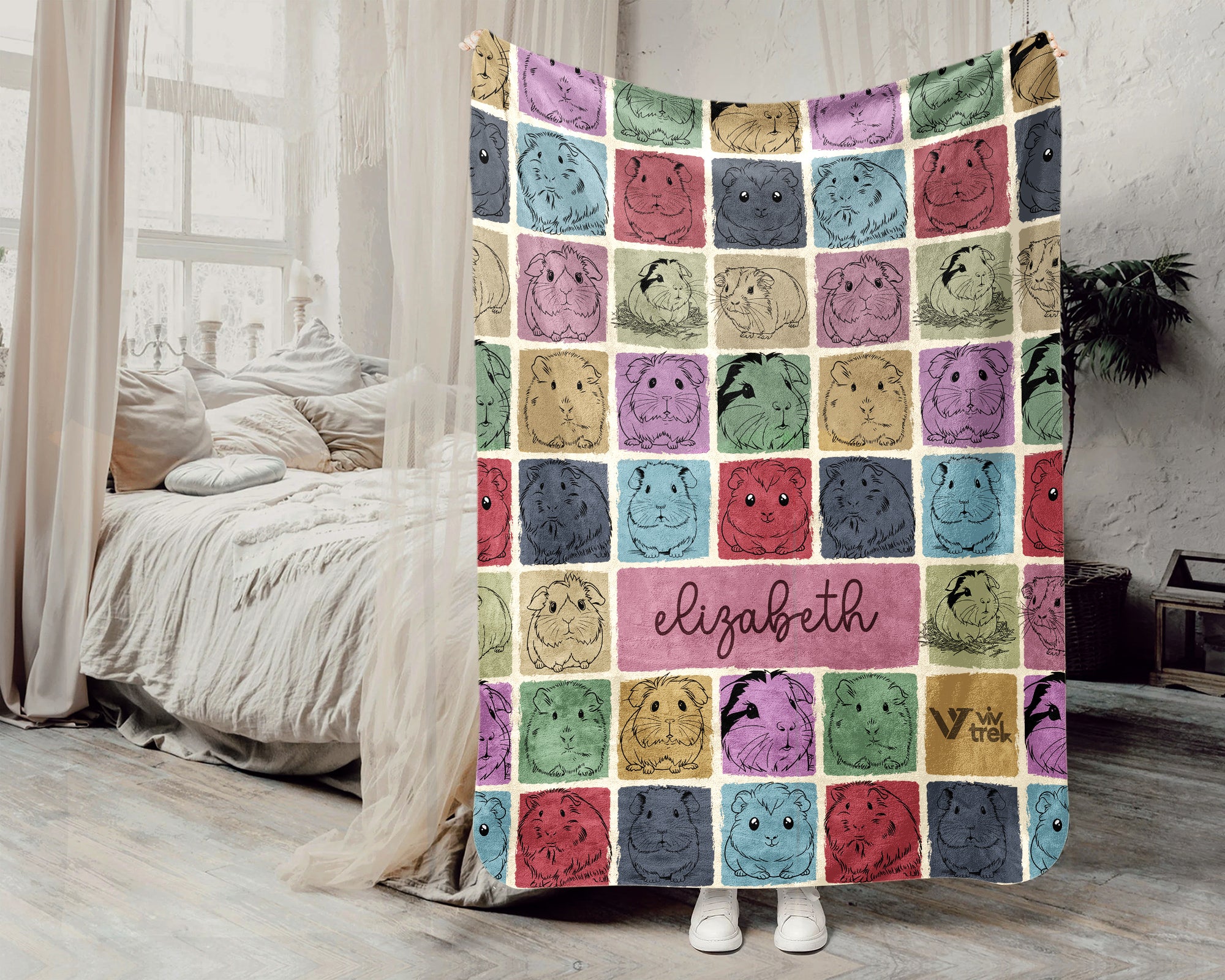 Custom Guinea Pig Blanket Personalized Name Pet Lover Cozy Throw Gift