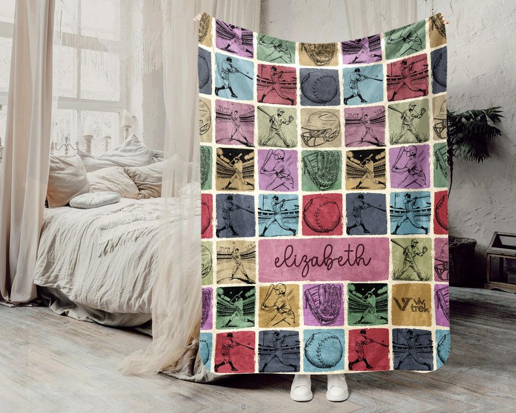 Custom Baseball Blanket – Personalized Throw for Baseball Fans & Lovers