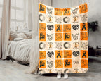 Leukemia Awareness Blanket for September, Cozy Orange Ribbon Throw for Patients, Caregivers & Family, Meaningful Support Gift For Battle Blankets