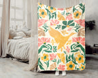 Floral Birdwatcher Blanket – Cozy Nature Lover Throw Gift