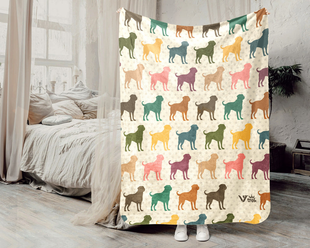 Retro Rottweiler Dog Blanket – Cozy Gift for Dog Lovers